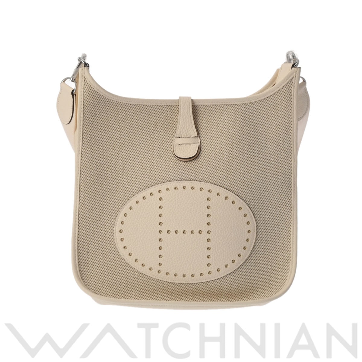 エルメス エヴリン 3 PM ナタ/パラジウム金具 トワルアッシュ/トリヨンクレマンス レディース バッグ 【中古】【bag】