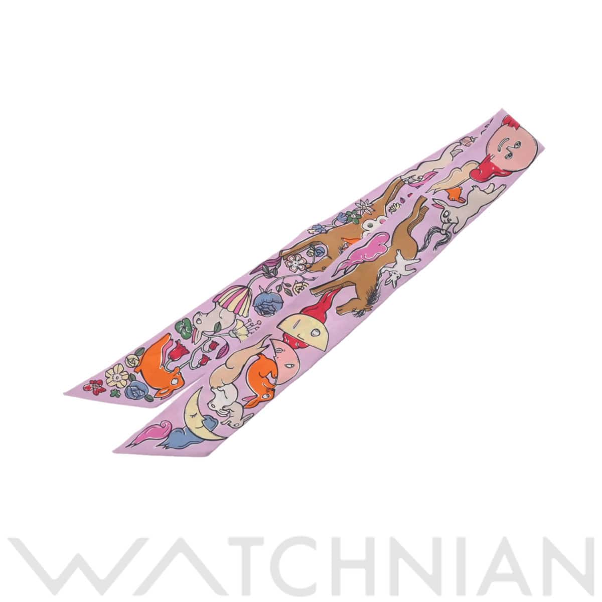 エルメス ツイリー MILLE ET UN LAPINS パープル 064007S シルク100％ レディース 【新品】【other】