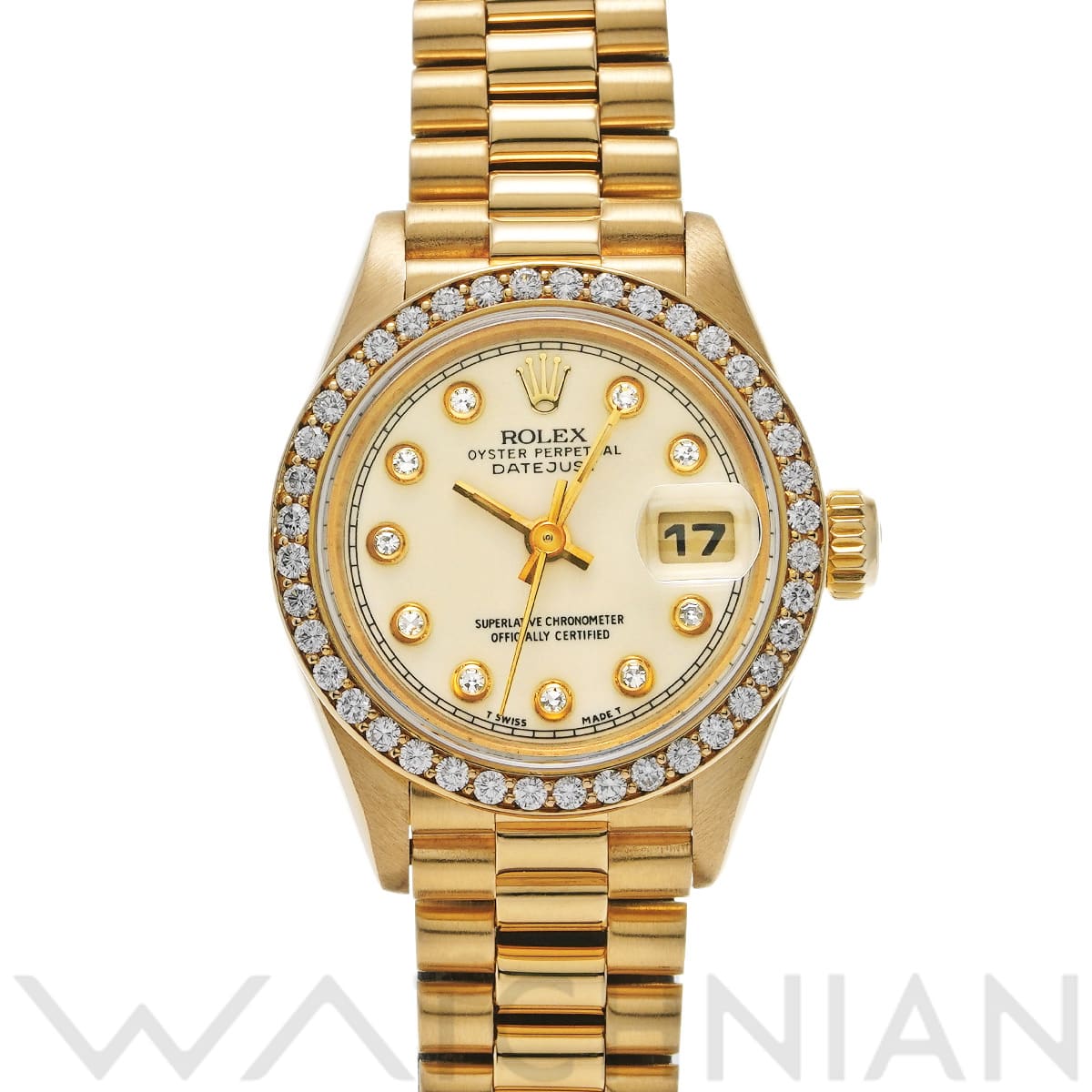 ロレックス デイトジャスト 69138G アイボリー/ダイヤモンド レディース 時計 【中古】【wristwatch】