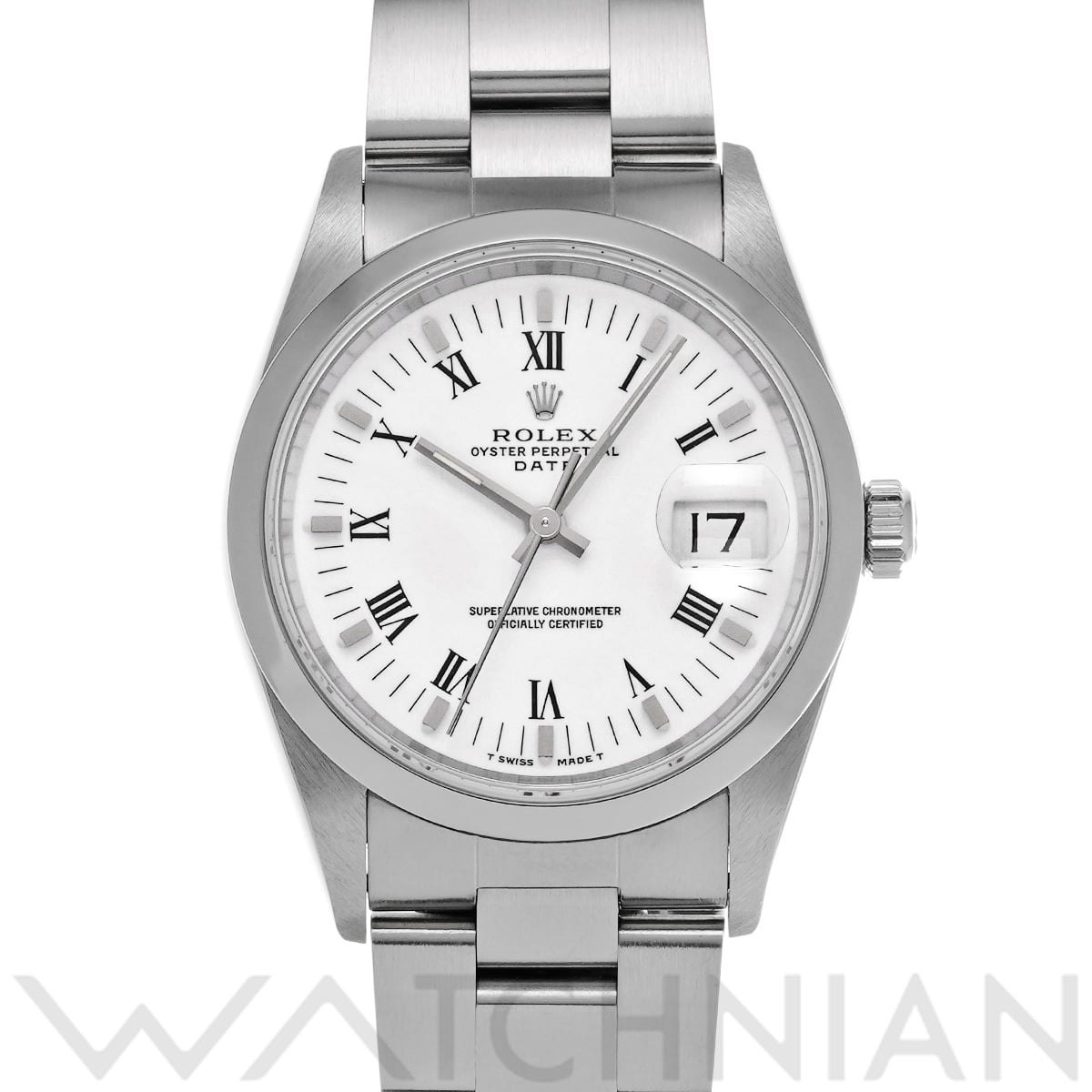 ロレックス オイスターパーペチュアル デイト 34 15200 ホワイト メンズ 時計 【中古】【wristwatch】