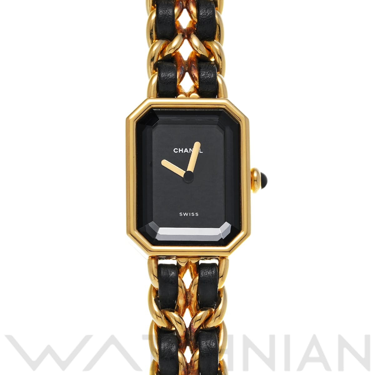 シャネル プルミエール L H0001 ブラック レディース 時計 【中古】【wristwatch】