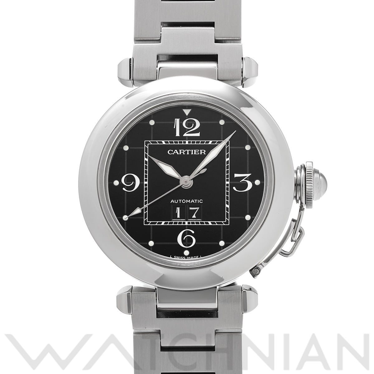カルティエ パシャC ビッグデイト W31053M7 ブラック ユニセックス 時計 【中古】【wristwatch】