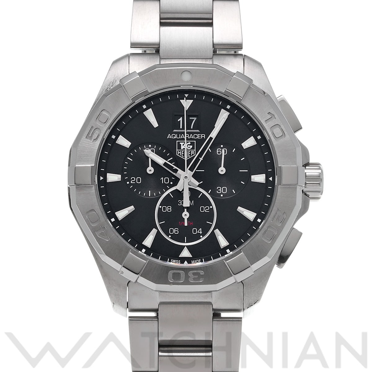 タグ ホイヤー アクアレーサー クォーツ クロノグラフ CAY1110.BA0927 ブラック メンズ 時計 【中古】【wristwatch】