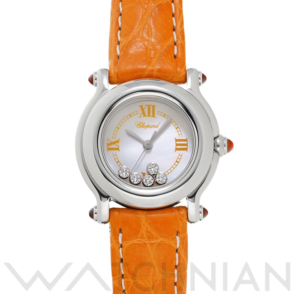 ショパール ハッピースポーツ 27/8245-53 ホワイトシェル/ダイヤモンド レディース 時計 【中古】【wristwatch】