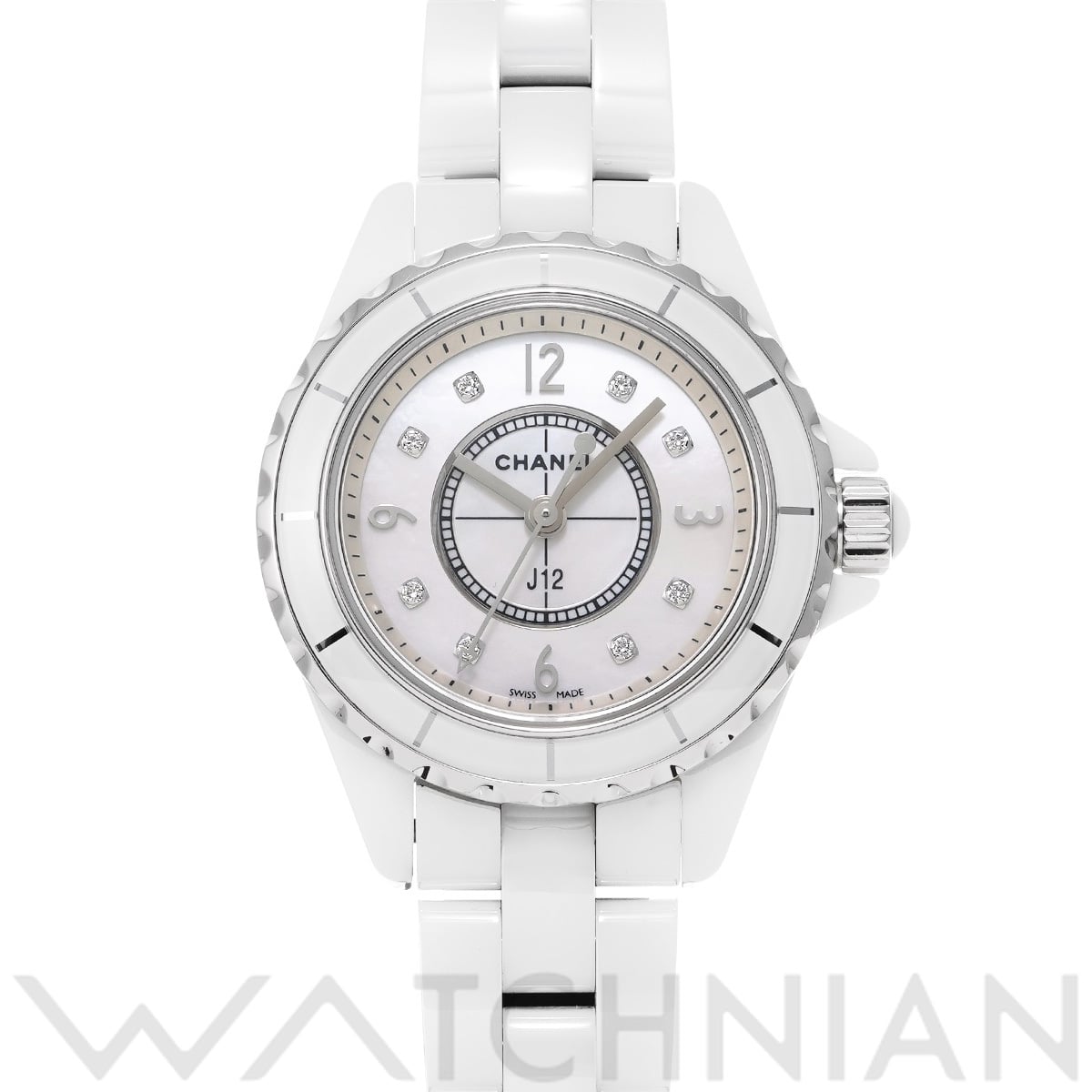 シャネル J12 29MM H2570 ホワイトシェル/ダイヤモンド レディース 時計 【中古】【wristwatch】