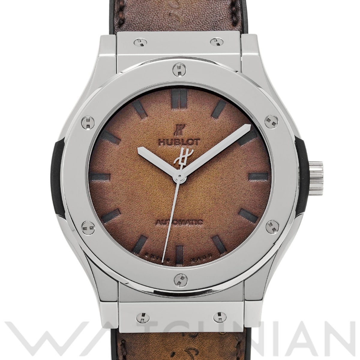 ウブロ クラシックフュージョン ベルルッティ スクリット プラチナム 511.TX.050T.VR.BER16 ブラウン メンズ 時計 【中古】【wristwatch】