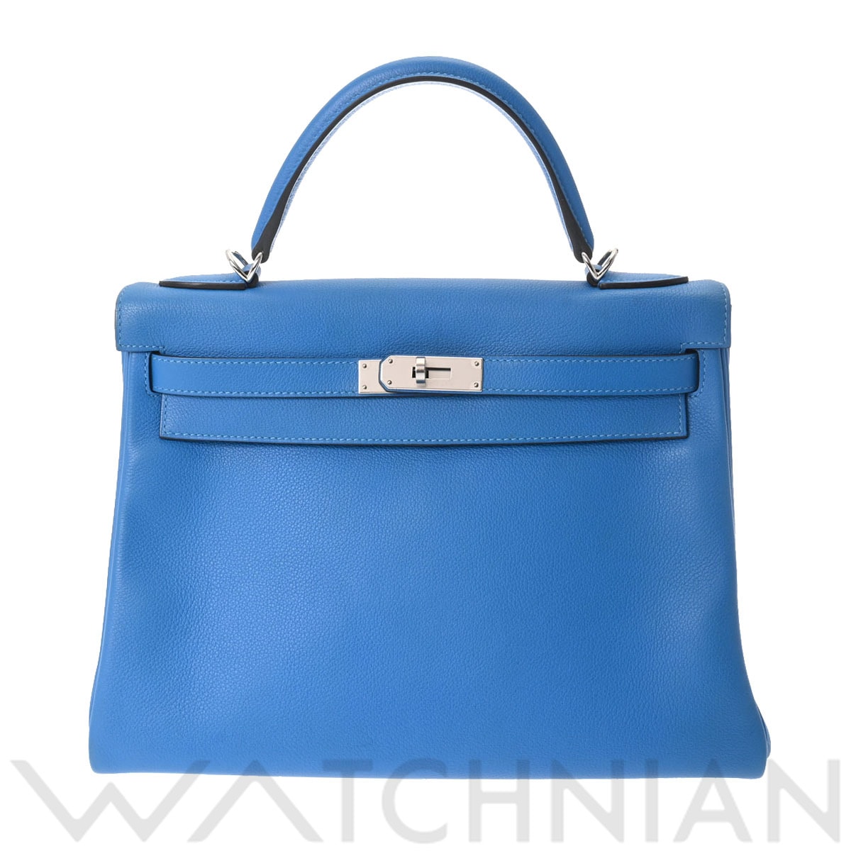 エルメス ケリー 32 内縫い 2WAY ブルーザンジバル/パラジウム金具 エバーカラー レディース バッグ 【中古】【bag】