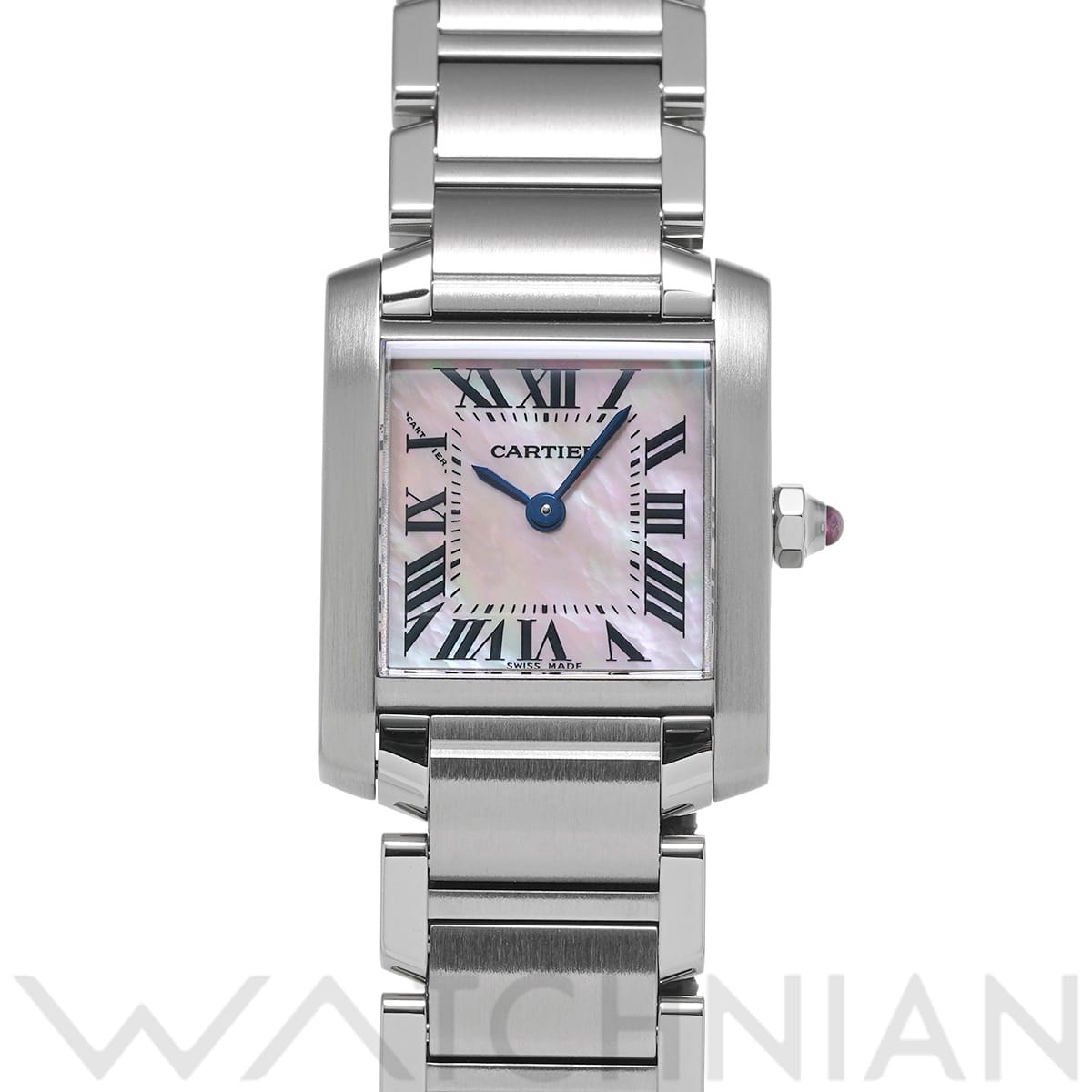 カルティエ タンク フランセーズ SM W51028Q3 ピンクシェル レディース 時計 【中古】【wristwatch】