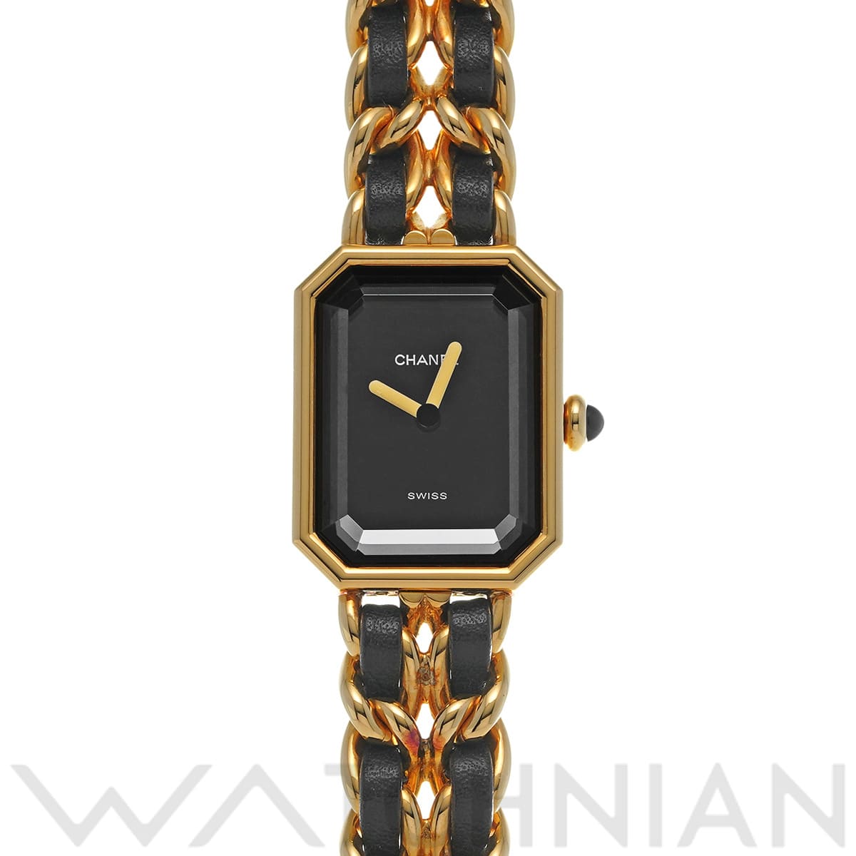 シャネル プルミエール L H0001 ブラック レディース 時計 【中古】【wristwatch】