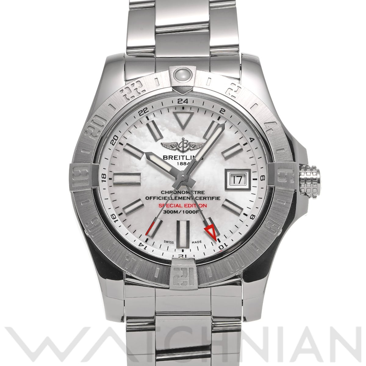 ブライトリング アベンジャー II GMT マザーオブパール A3239011/A809 ホワイトシェル メンズ 時計 【中古】【wristwatch】