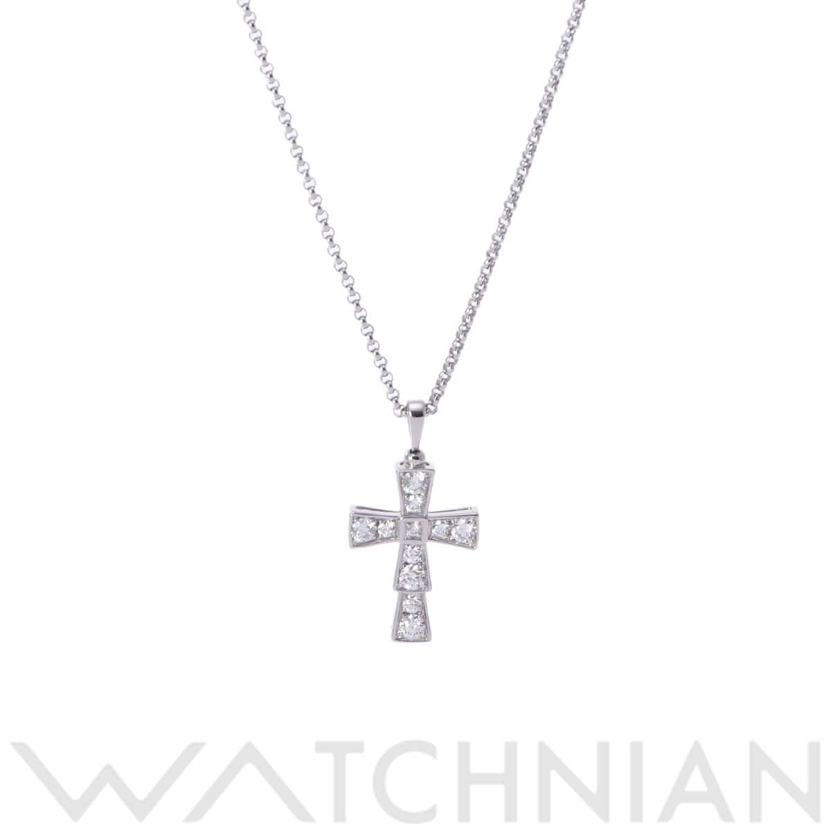 ブルガリ セルペンティクロスネックレス シルバー K18ホワイトゴールド WG レディース ジュエリー 【中古】【jewelry】