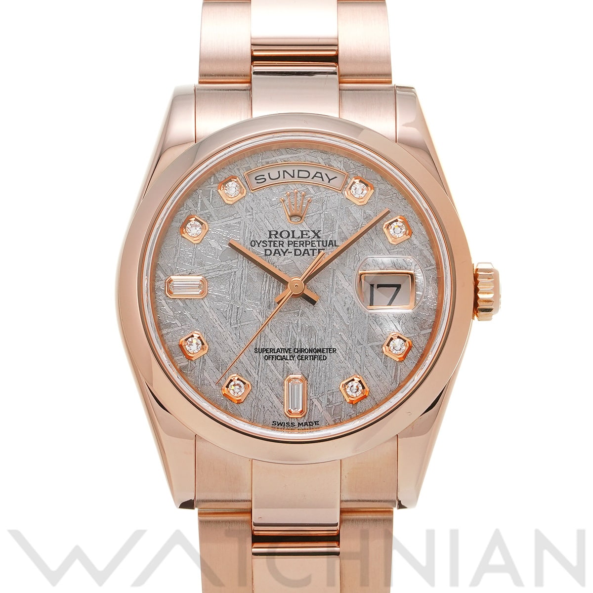 ロレックス デイデイト 36 118205A メテオライト/ダイヤモンド メンズ 時計 【中古】【wristwatch】