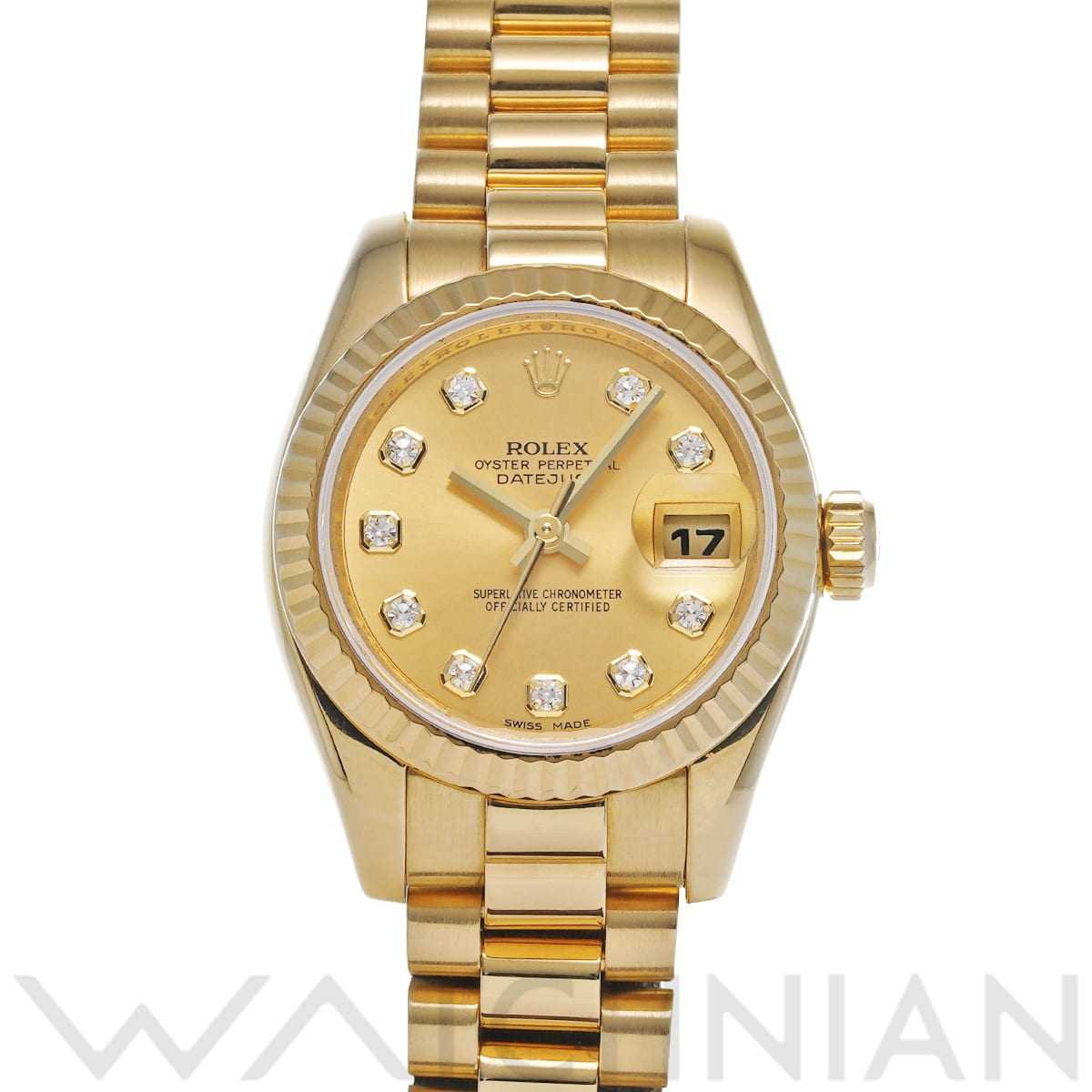 ロレックス レディ デイトジャスト 179178G シャンパン/ダイヤモンド レディース 時計 【中古】【wristwatch】