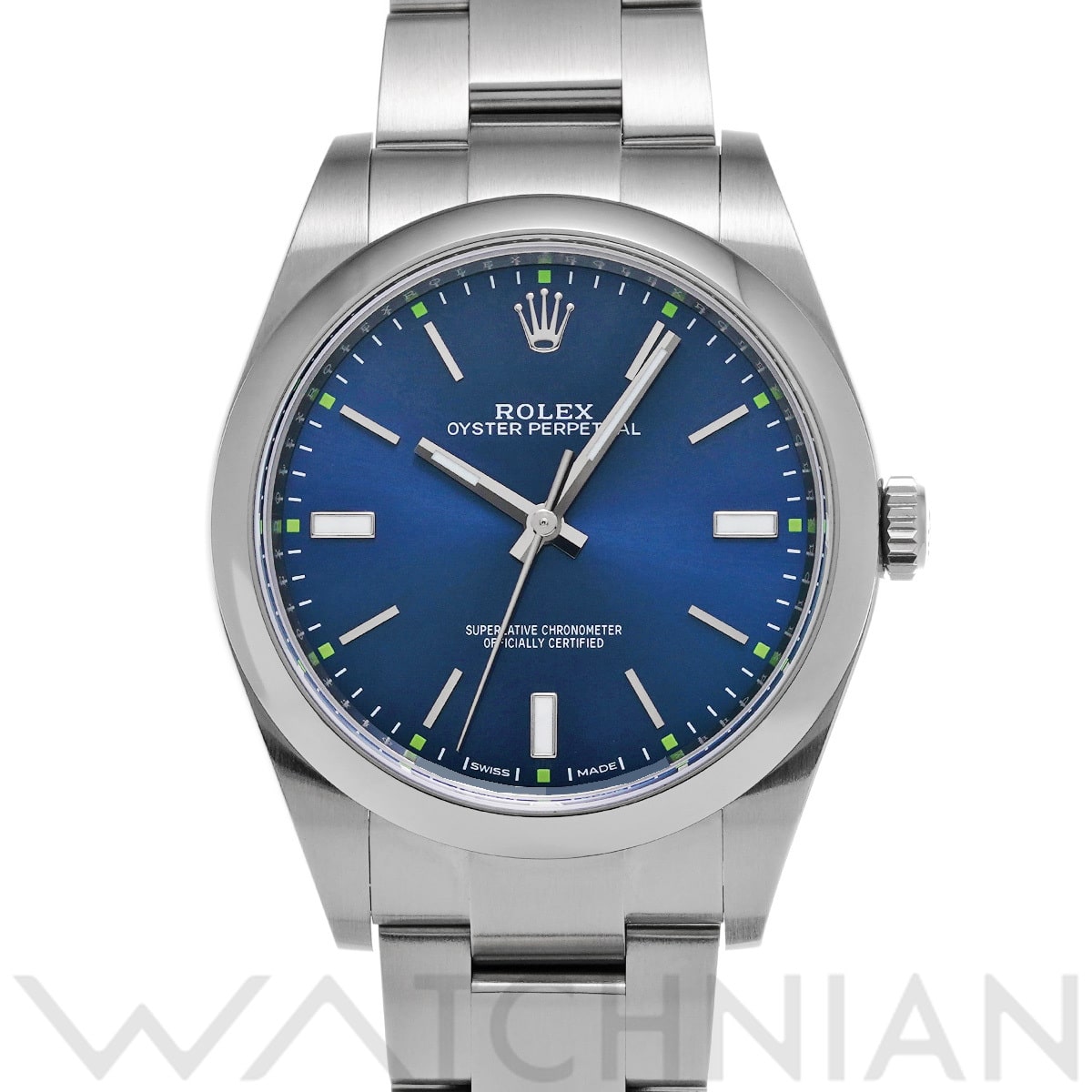 ロレックス オイスターパーペチュアル 39 114300 ブルー メンズ 時計 【中古】【wristwatch】