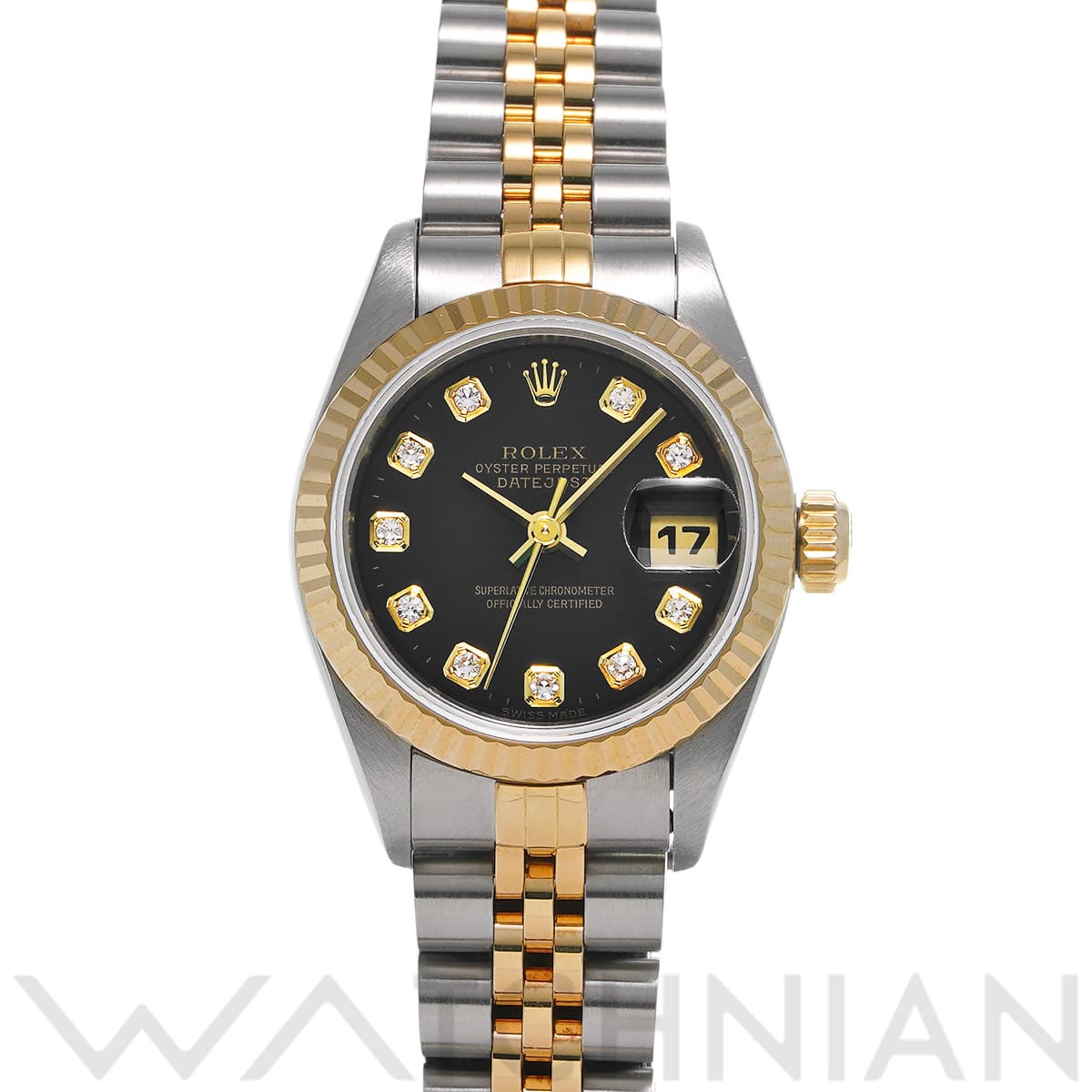 ロレックス デイトジャスト 69173G ブラック/ダイヤモンド レディース 時計 【中古】【wristwatch】