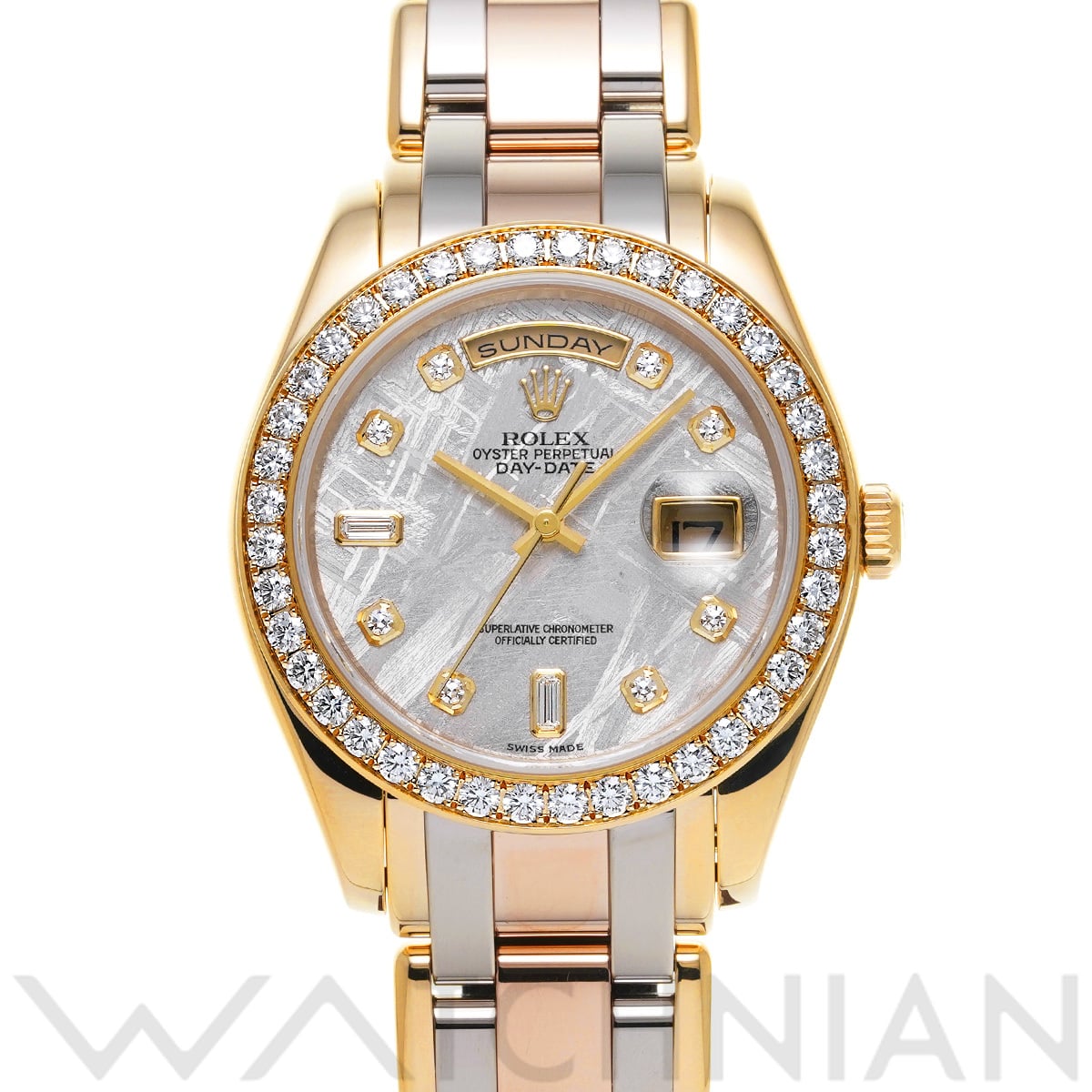 ロレックス デイデイト パールマスター トリドール 18948A メテオライト/ダイヤモンド メンズ 時計 【中古】【wristwatch】
