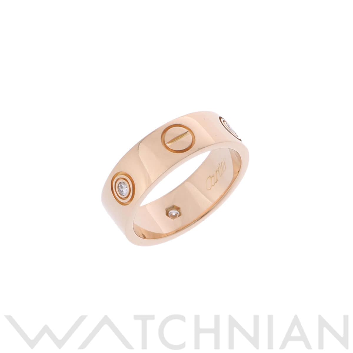 カルティエ ラブリング #49 ハーフダイヤ ゴールド K18ピンクゴールド PG レディース ジュエリー 【中古】【jewelry】
