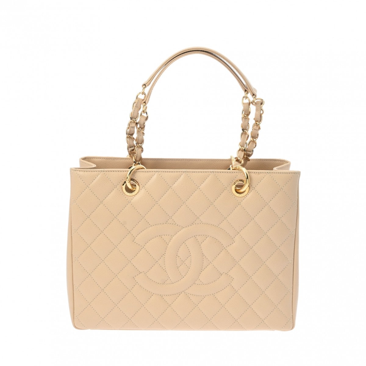 シャネル マトラッセ GST ベージュ/シルバー金具 A50995 キャビアスキン レディース バッグ 【中古】【bag】