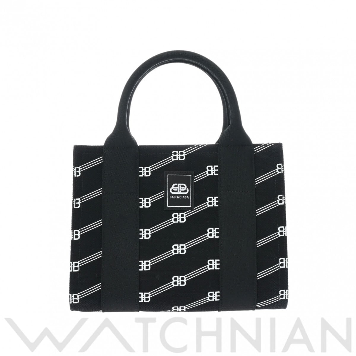 プラダ トレードXS 2WAYバッグ ブラック/ホワイト/シルバー金具 620882 キャンバス レディース バッグ 【中古】【bag】