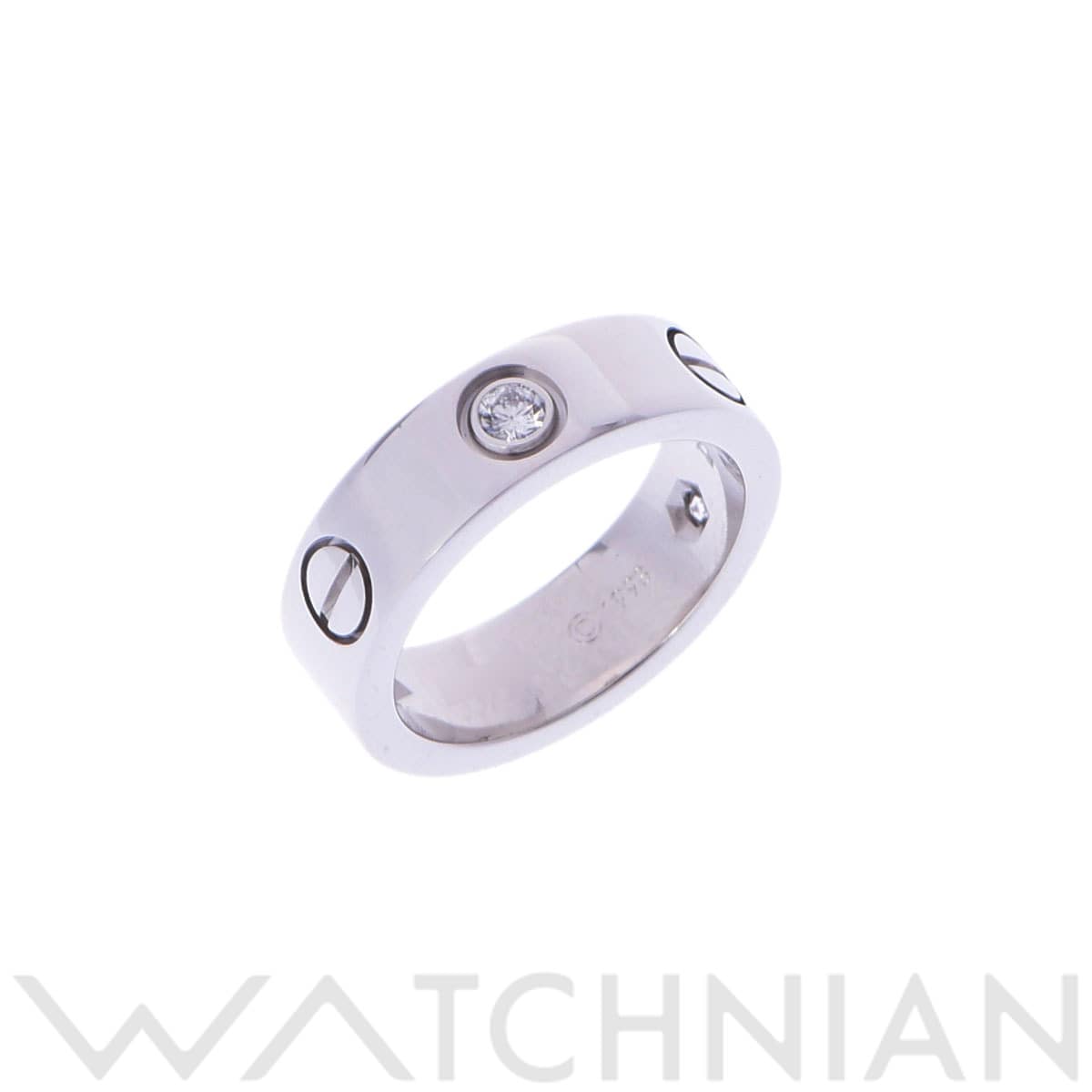 カルティエ ラブリング #49 ハーフダイヤ シルバー K18ホワイトゴールド WG レディース ジュエリー 【中古】【jewelry】