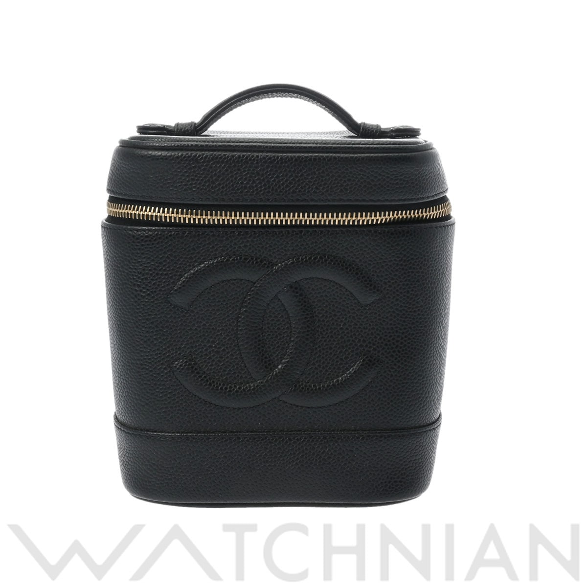シャネル バニティ ブラック/ゴールド金具 A01998 キャビアスキン レディース バッグ 【中古】【bag】