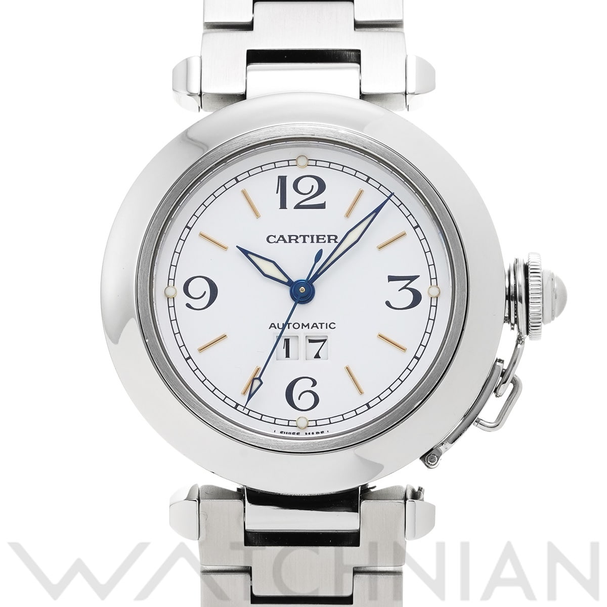 カルティエ パシャC ビッグデイト W31044M7 ホワイト ユニセックス 時計 【中古】【wristwatch】