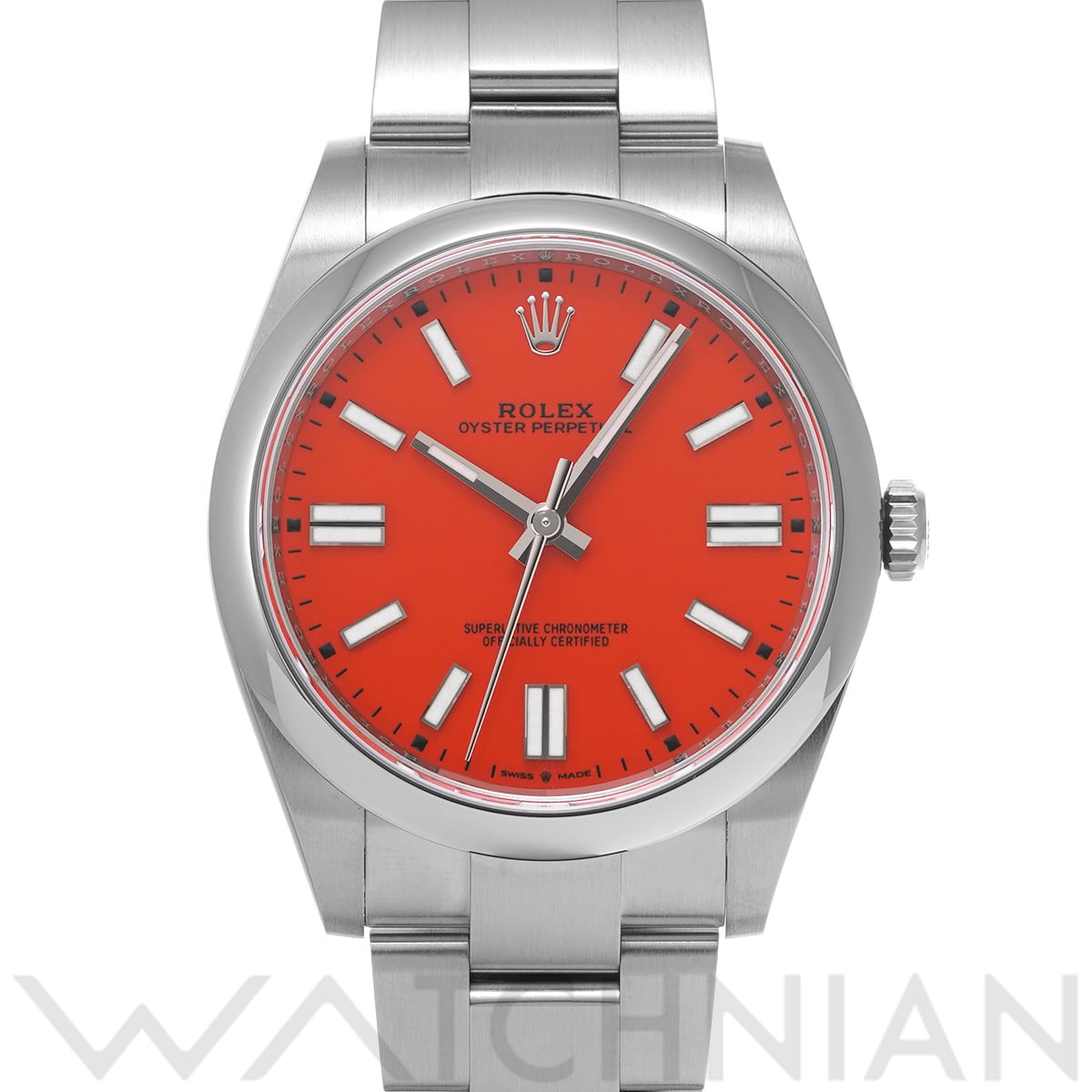 ロレックス オイスターパーペチュアル 41 124300 コーラルレッド メンズ 時計 【中古】【wristwatch】