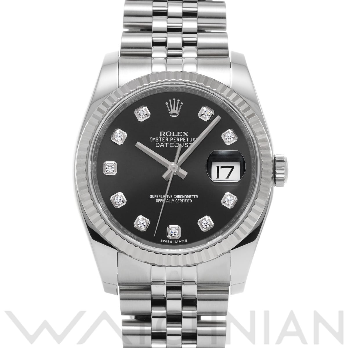 ロレックス デイトジャスト 36 116234G ブラック/ダイヤモンド メンズ 時計 【中古】【wristwatch】