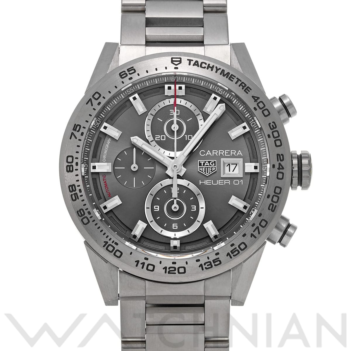 タグ ホイヤー カレラ キャリバーホイヤー01 クロノグラフ CAR208Z.BF0719 グレー メンズ 時計 【中古】【wristwatch】