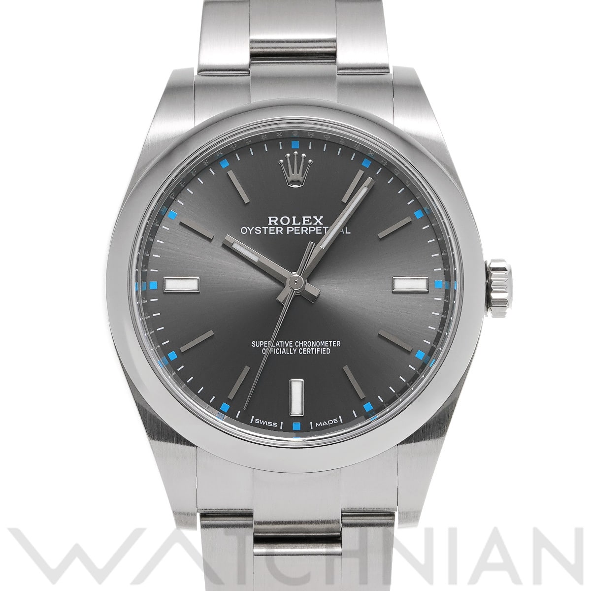 ロレックス オイスターパーペチュアル 39 114300 グレー メンズ 時計 【中古】【wristwatch】