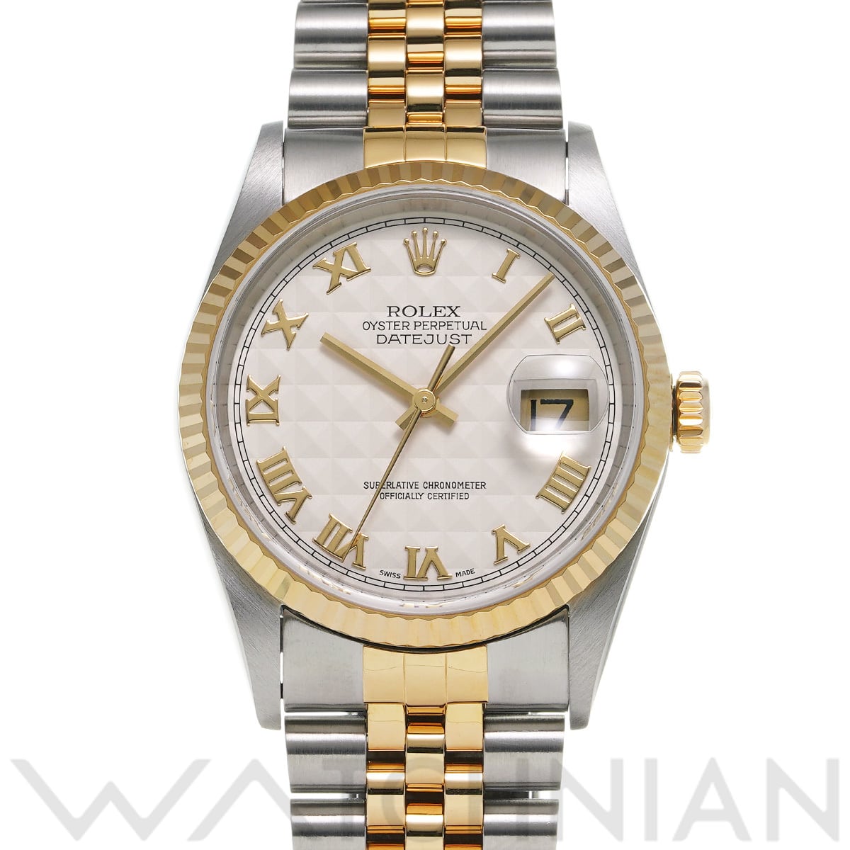 ロレックス デイトジャスト 16233 アイボリーピラミッド メンズ 時計 【中古】【wristwatch】