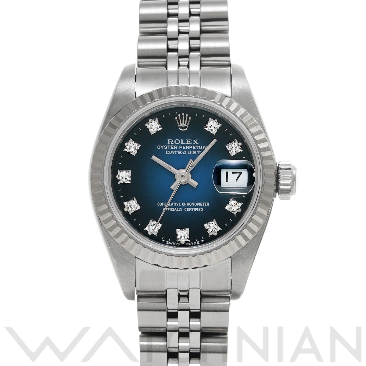 ロレックス デイトジャスト 69174G ブルー・グラデーション/ダイヤモンド レディース 時計 【中古】【wristwatch】