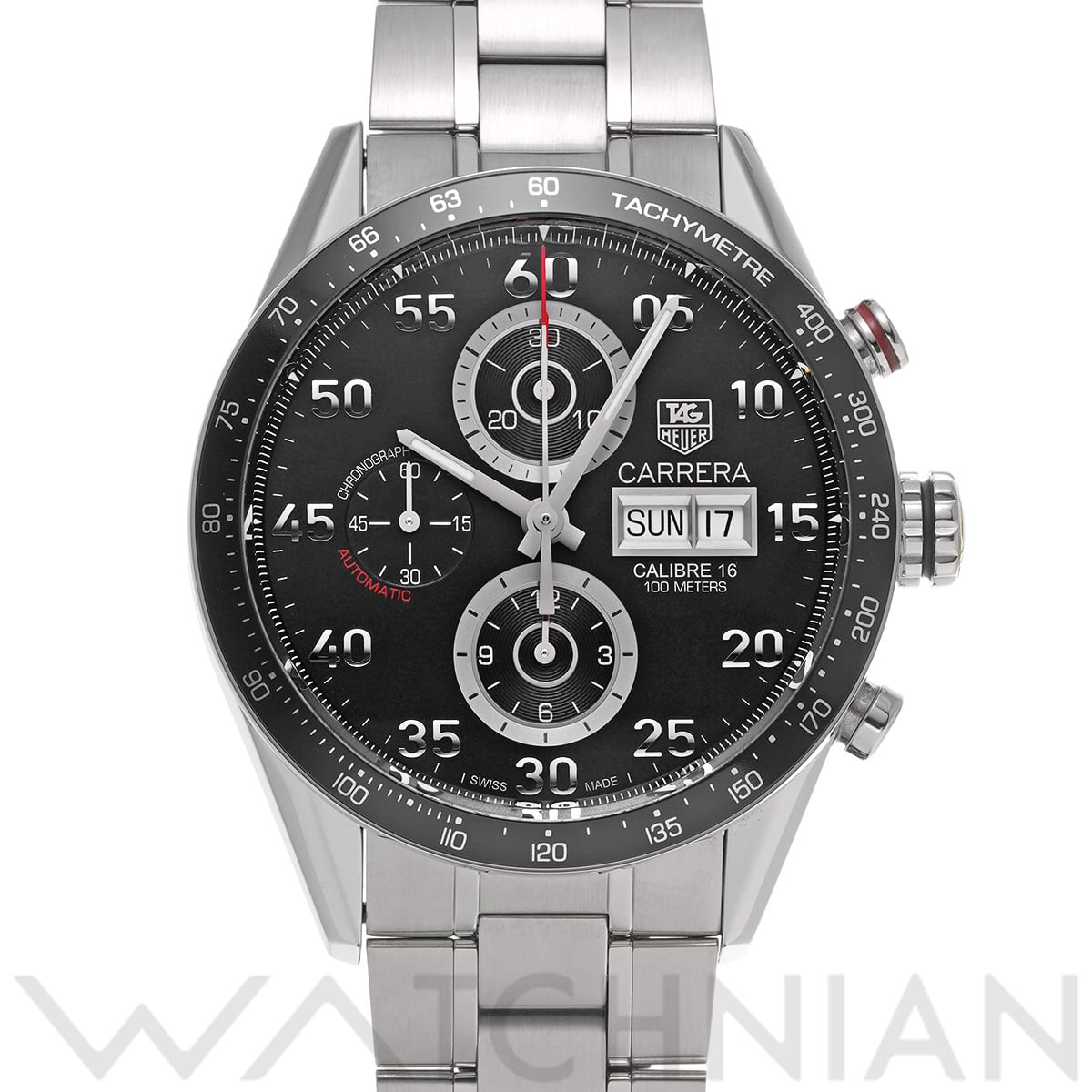 タグ ホイヤー カレラ キャリバー16 クロノグラフ デイデイト CV2A10.BA0796 ブラック メンズ 時計 【中古】【wristwatch】