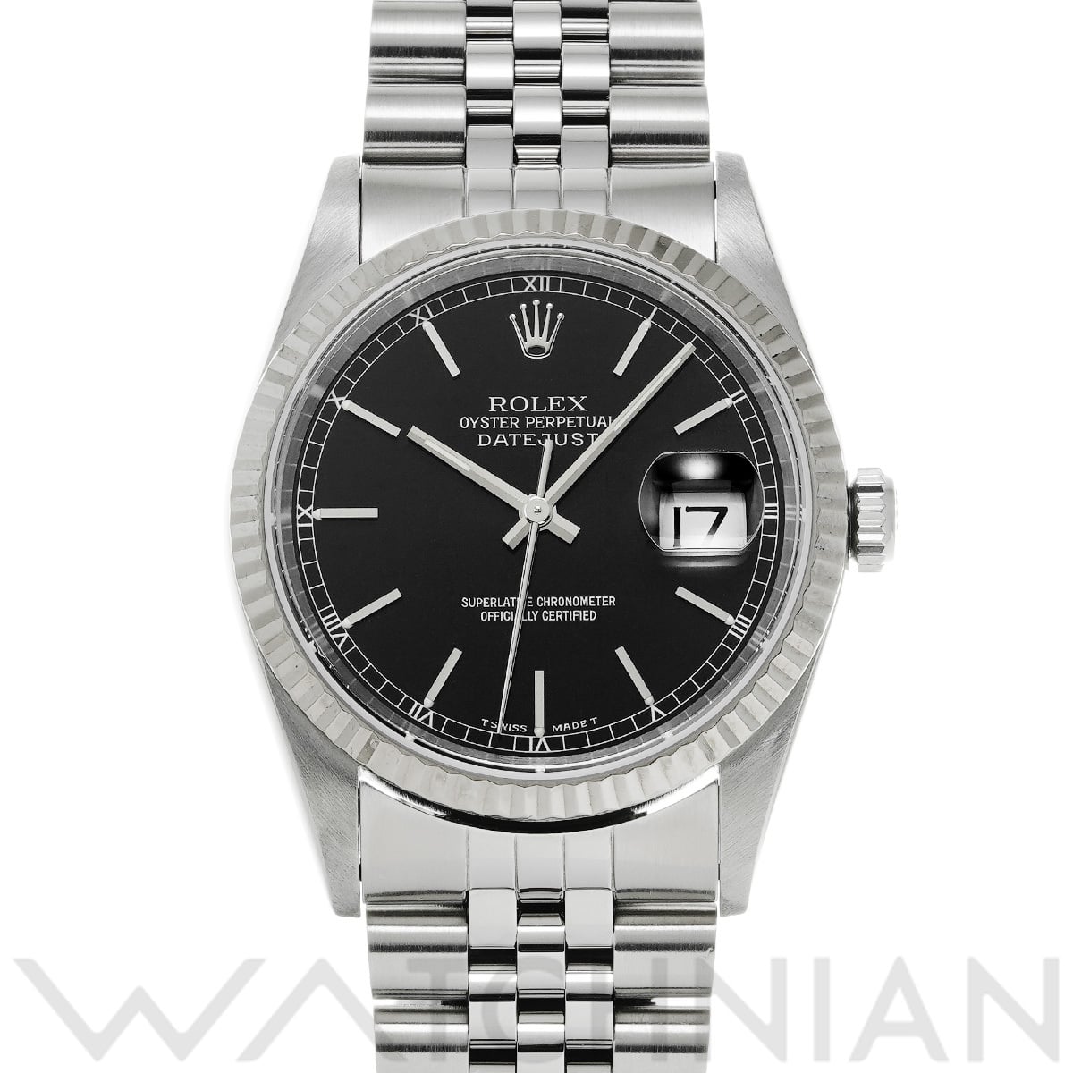 ロレックス デイトジャスト 16234 ブラック メンズ 時計 【中古】【wristwatch】