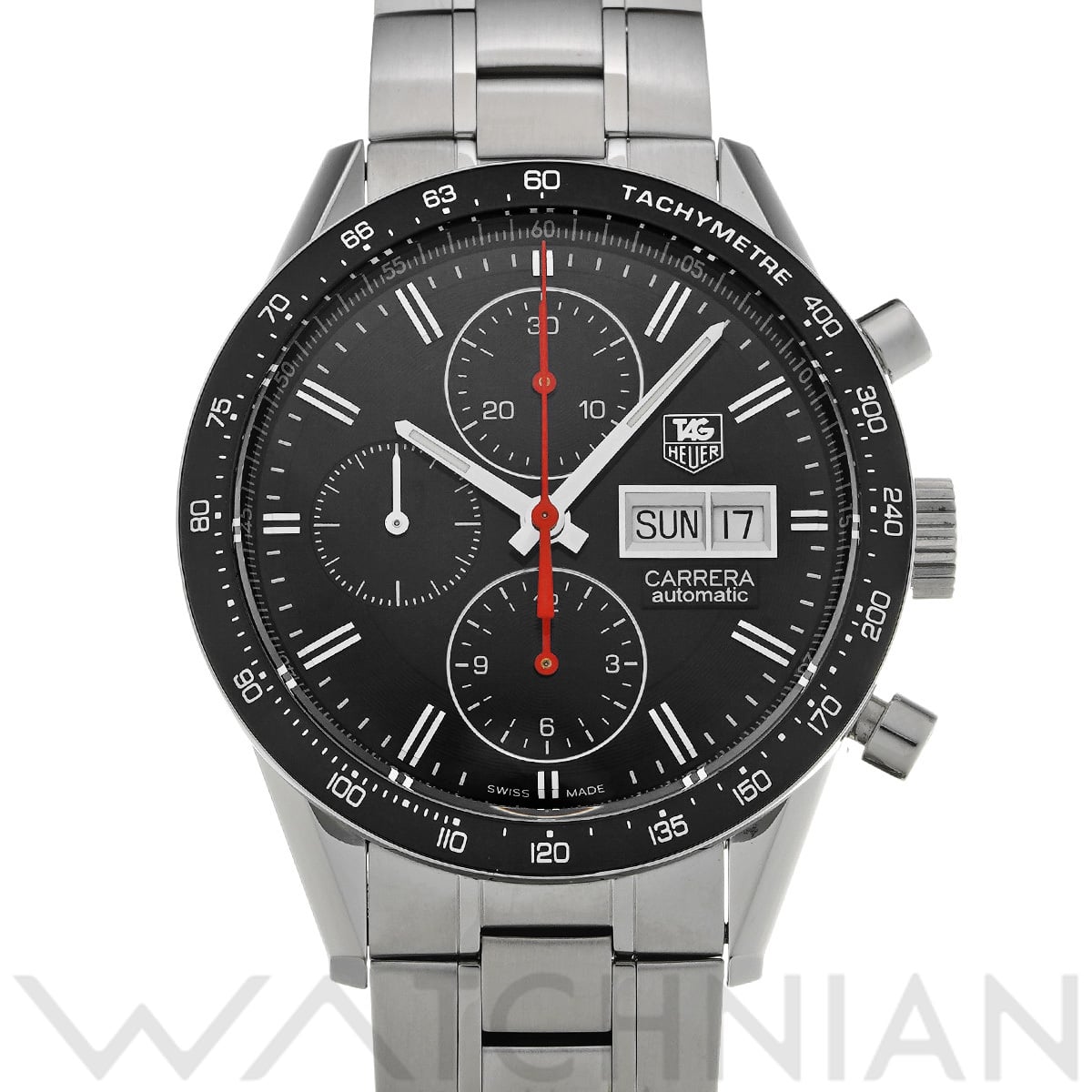 タグ ホイヤー カレラ キャリバー16 デイデイト クロノグラフ CV201AH.BA0725 ブラック メンズ 時計 【中古】【wristwatch】