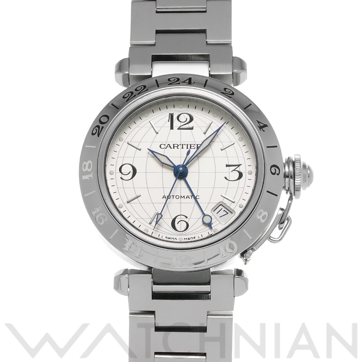 カルティエ パシャ C メリディアン GMT W31078M7 シルバー ユニセックス 時計 【中古】【wristwatch】