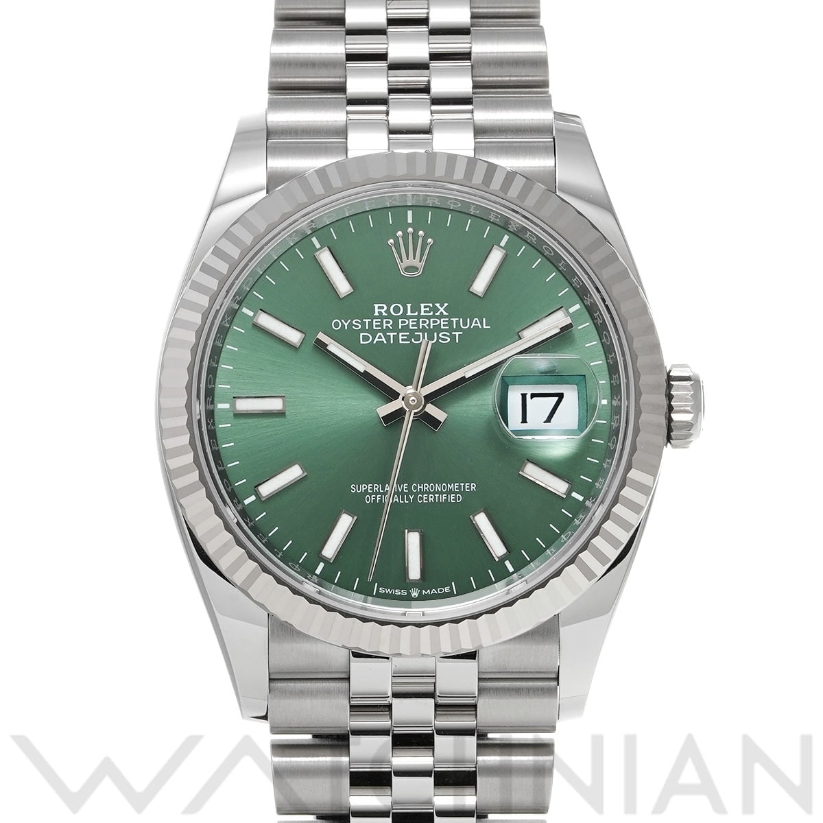 ロレックス デイトジャスト 36 126234 ミントグリーン メンズ 時計 【中古】【wristwatch】