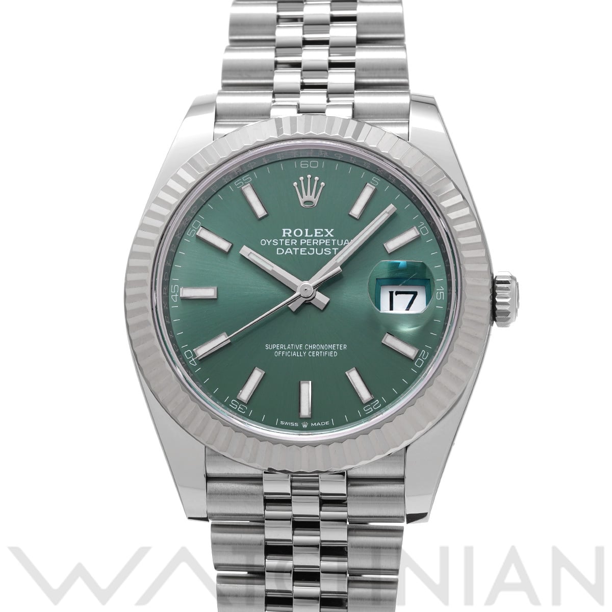 ロレックス デイトジャスト 41 126334 ミントグリーン メンズ 時計 【中古】【wristwatch】