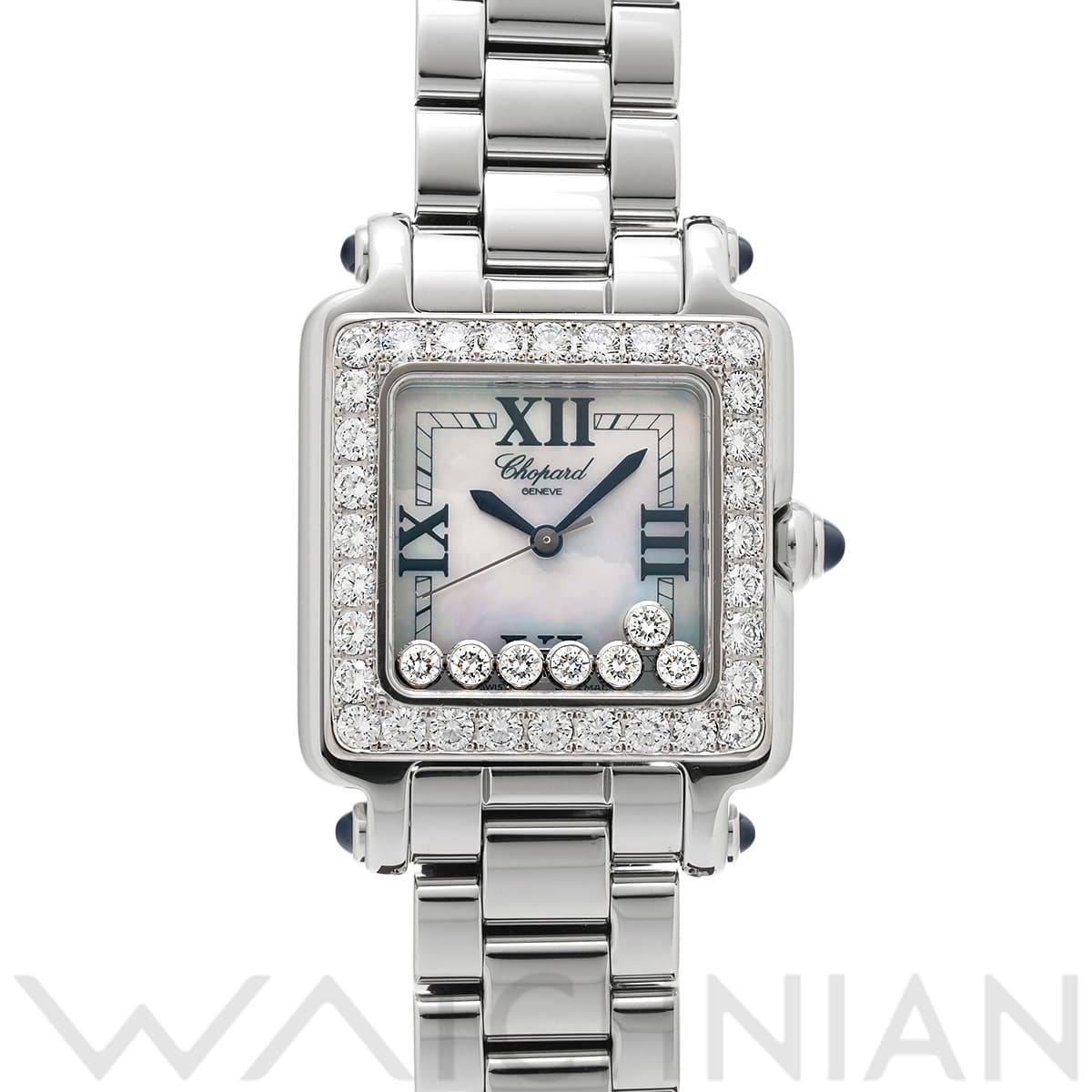 ショパール ハッピースポーツ スクエア 27/8362-23/11 ホワイトシェル/ダイヤモンド レディース 時計 【中古】【wristwatch】