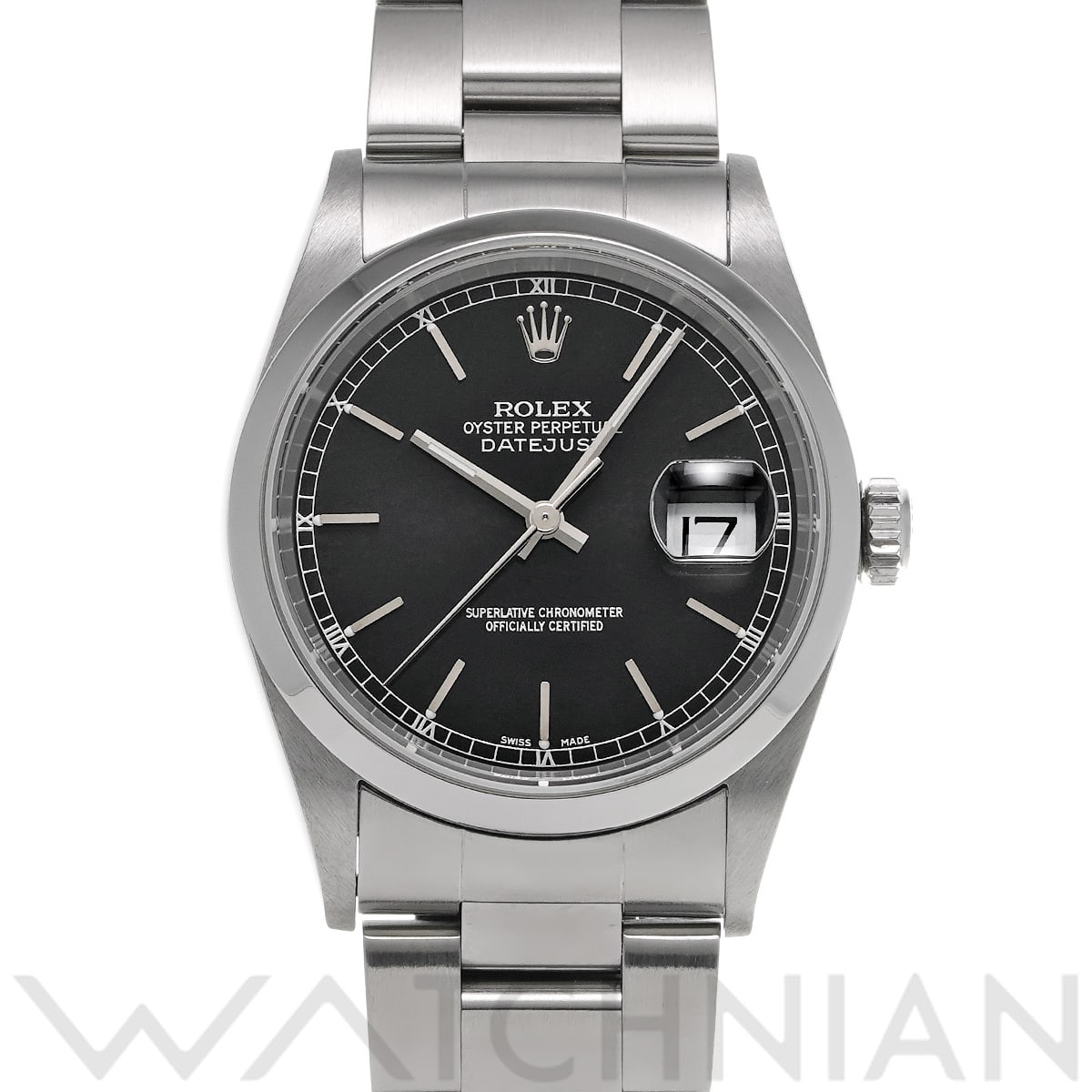 ロレックス デイトジャスト 16200 ブラック メンズ 時計 【中古】【wristwatch】