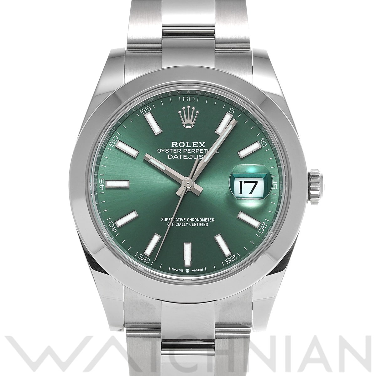 ロレックス デイトジャスト 41 126300 ミントグリーン メンズ 時計 【中古】【wristwatch】