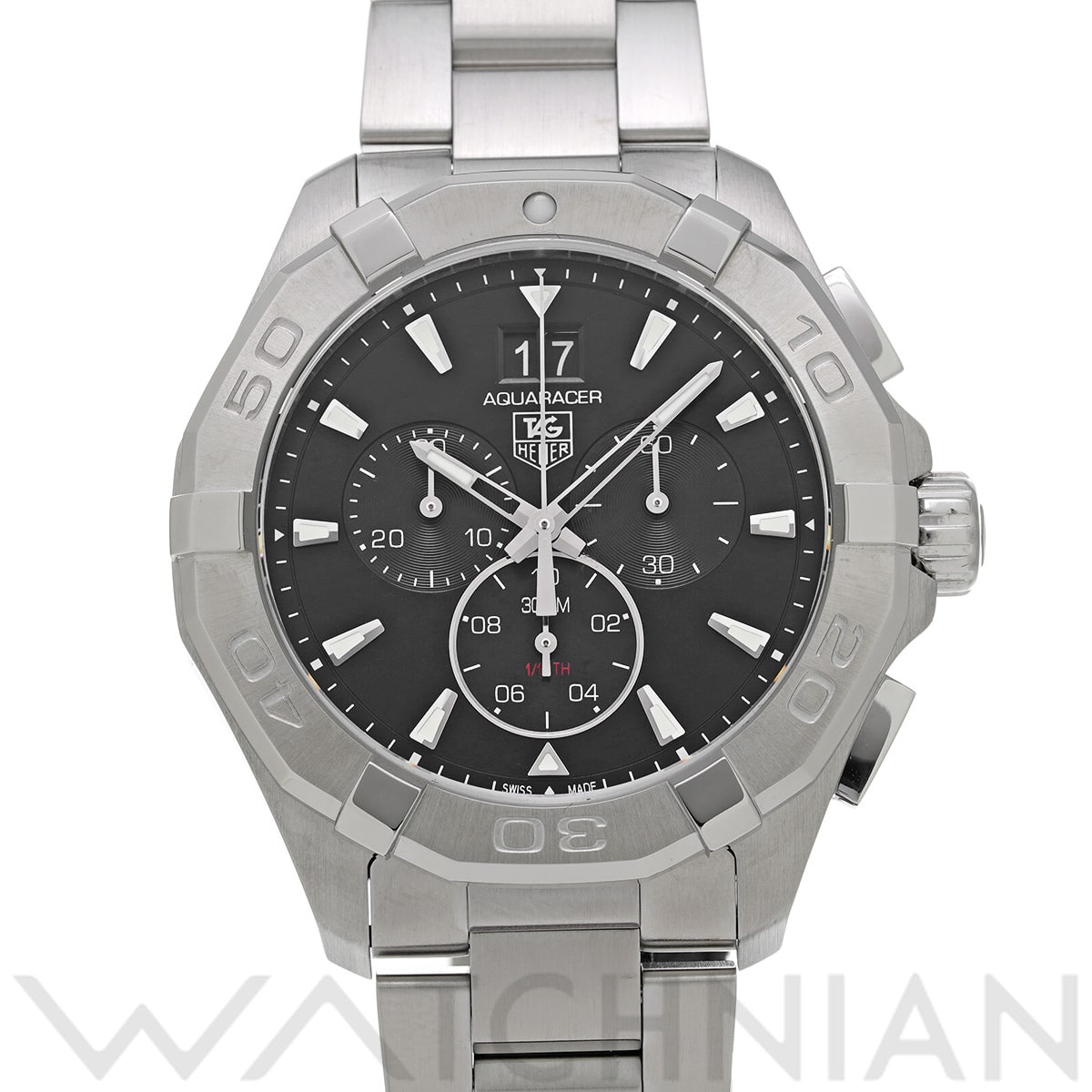 タグ ホイヤー アクアレーサー クォーツ クロノグラフ CAY1110.BA0927 ブラック メンズ 時計 【中古】【wristwatch】