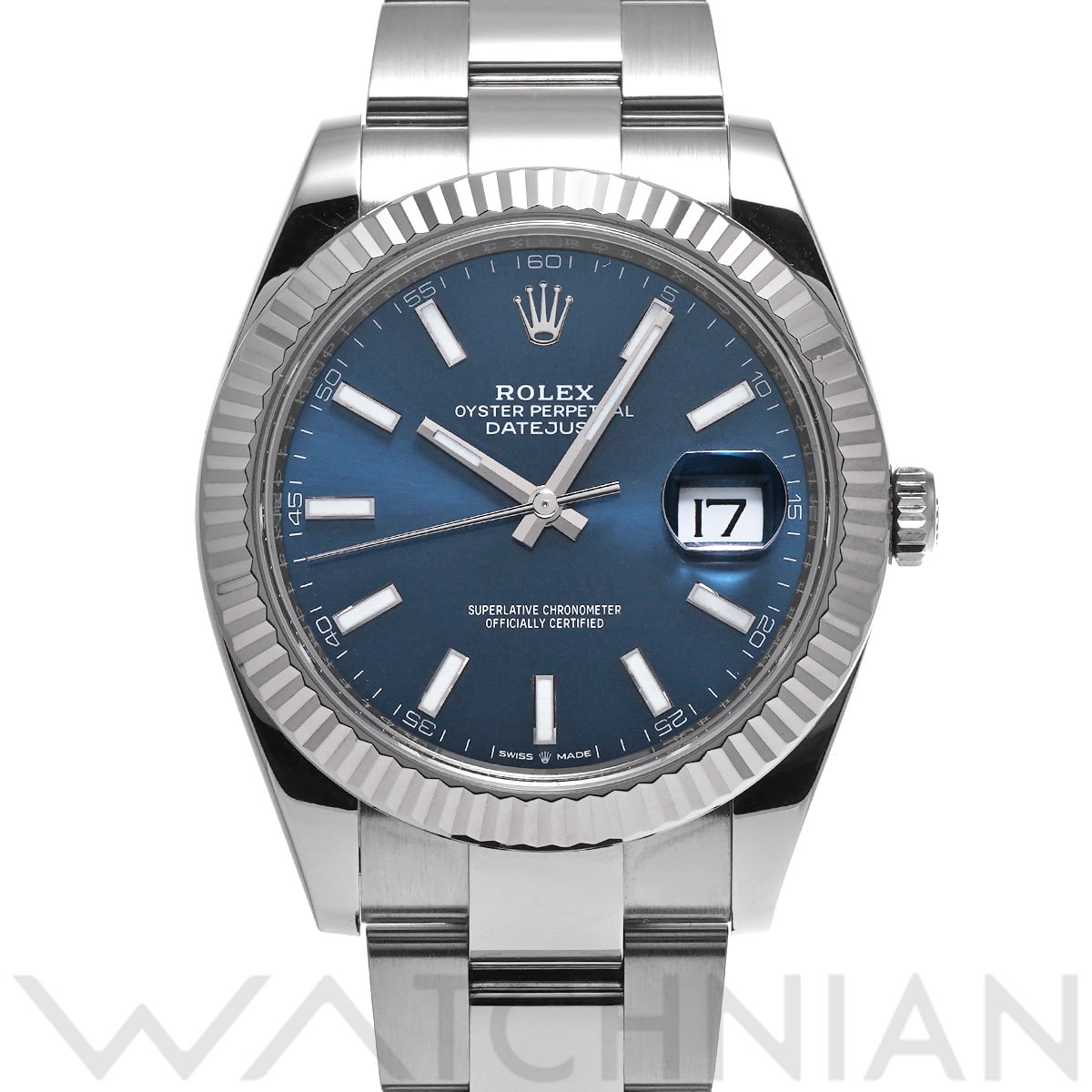 ロレックス デイトジャスト 41 126334 ブライトブルー メンズ 時計 【中古】【wristwatch】