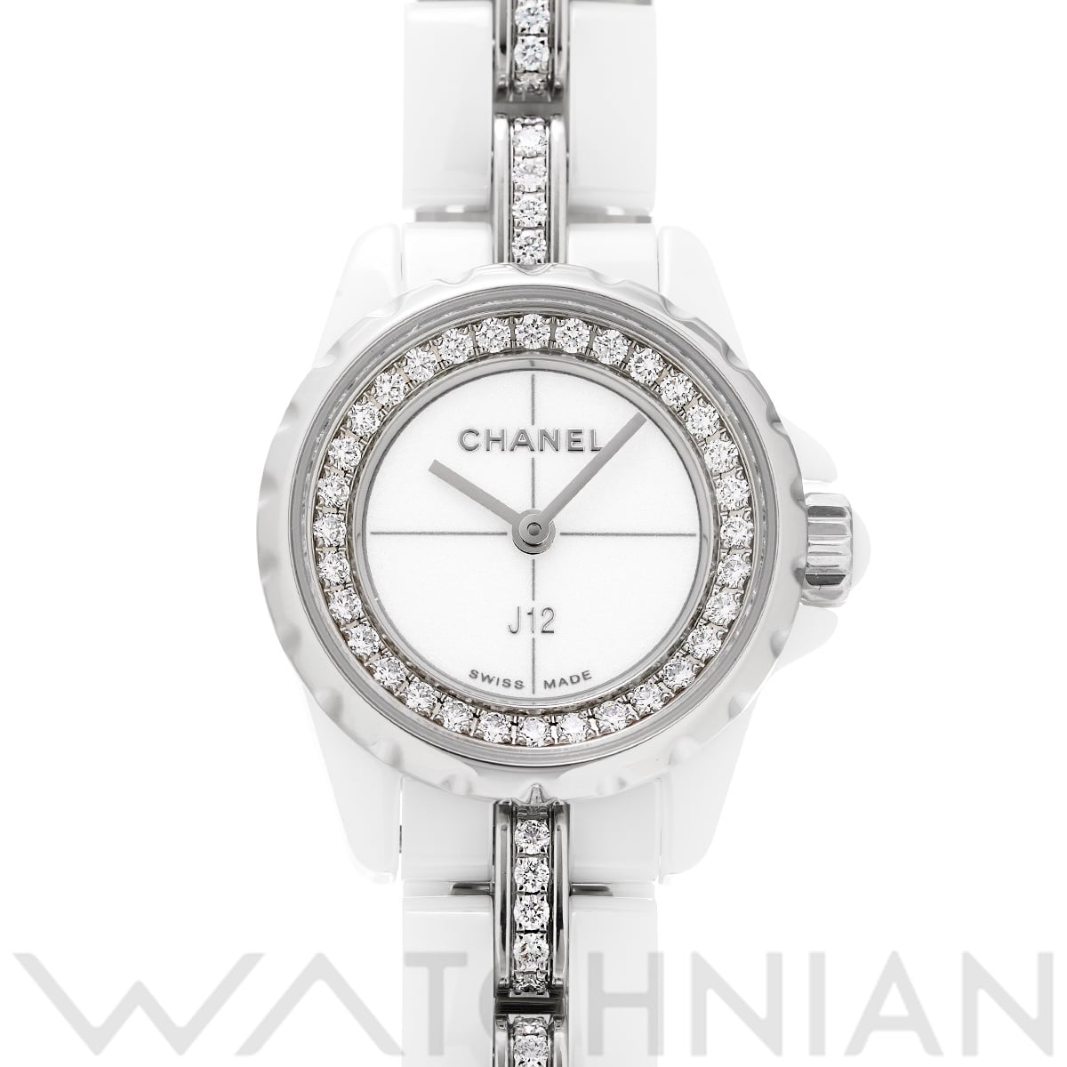 シャネル J12 XS 19MM H5238 ホワイトラッカー/ダイヤモンド レディース 時計 【中古】【wristwatch】