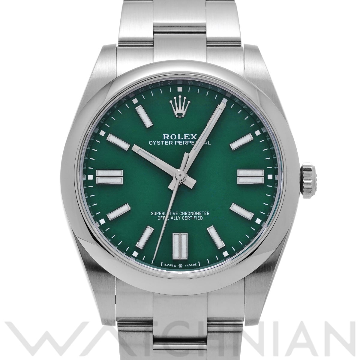 ロレックス オイスターパーペチュアル 41 124300 グリーン メンズ 時計 【中古】【wristwatch】