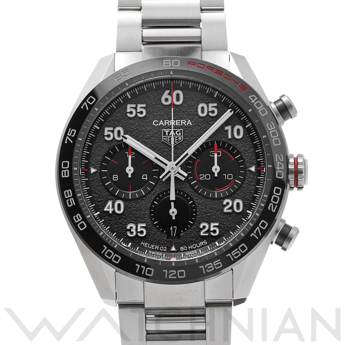 タグ ホイヤー カレラ キャリバーホイヤー02 クロノグラフ ポルシェ CBN2A1F グレー/ブラック メンズ 時計 【中古】【wristwatch】