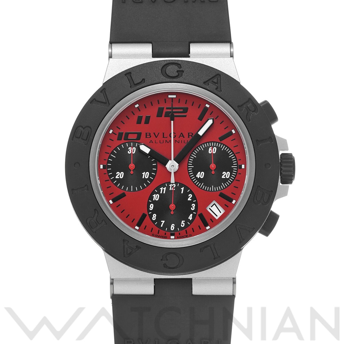 ブルガリ アルミニウム クロノグラフ ドゥカティ BB40ATCH レッド/ブラック メンズ 時計 【中古】【wristwatch】