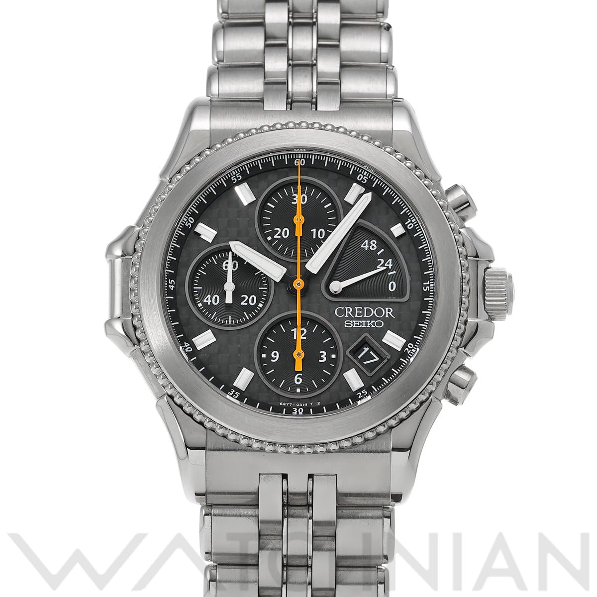 セイコー クレドール パシフィーク クロノグラフ GCBK997 ブラックカーボン メンズ 時計 【中古】【wristwatch】