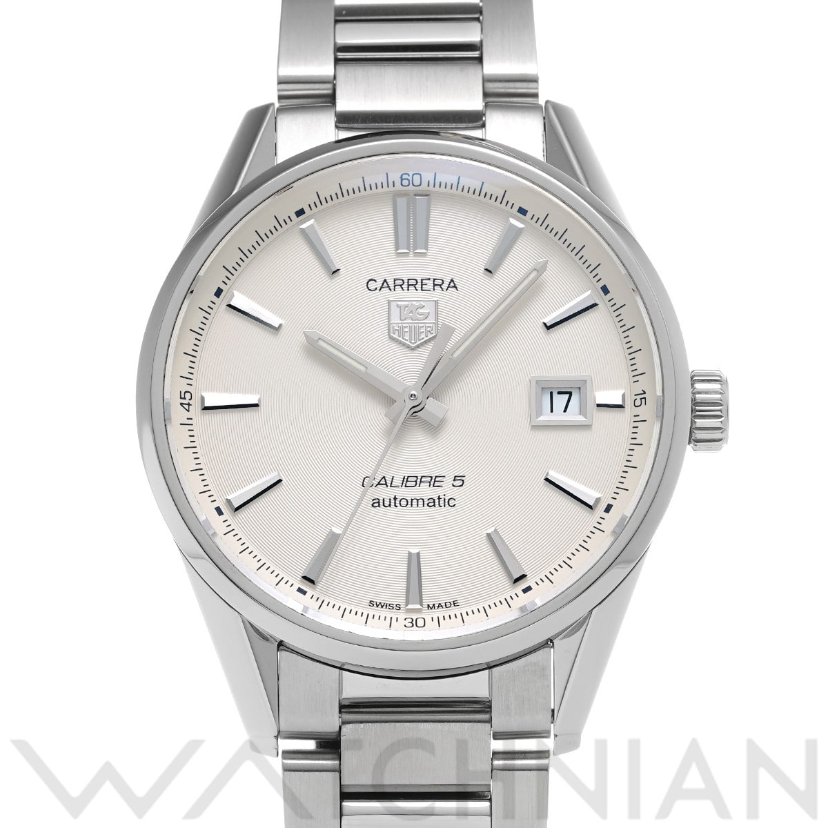 タグ ホイヤー カレラ キャリバー5 WAR211B.BA0782 ホワイト メンズ 時計 【中古】【wristwatch】