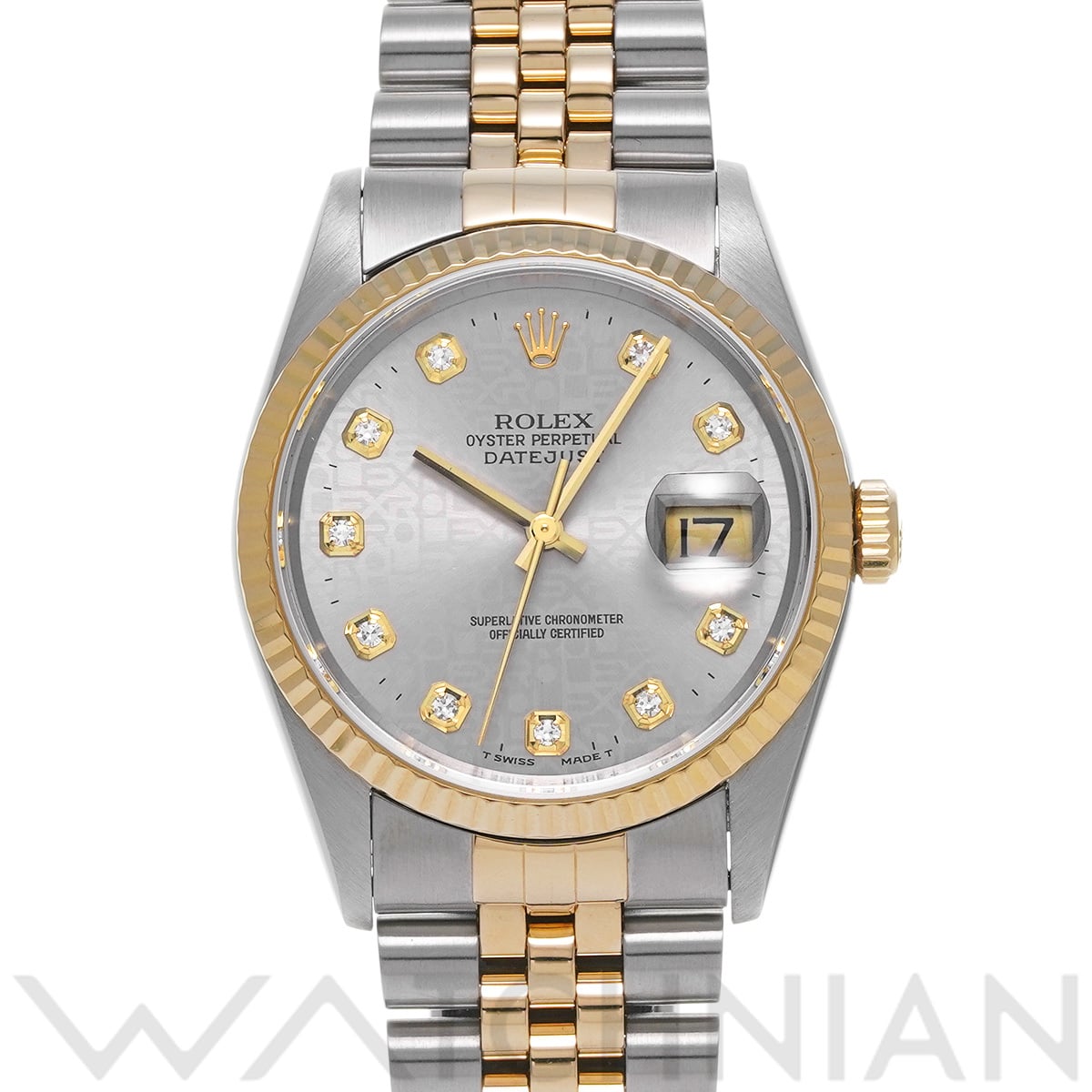 ロレックス デイトジャスト 16233G グレーコンピュータ/ダイヤモンド メンズ 時計 【中古】【wristwatch】